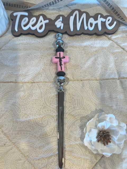 Letter Opener with Pink Cross